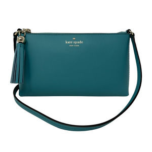 Kate Spade Ivy Street Amy Stone Blue Leather Crossbody Bag W/ Tassel WKRU4856